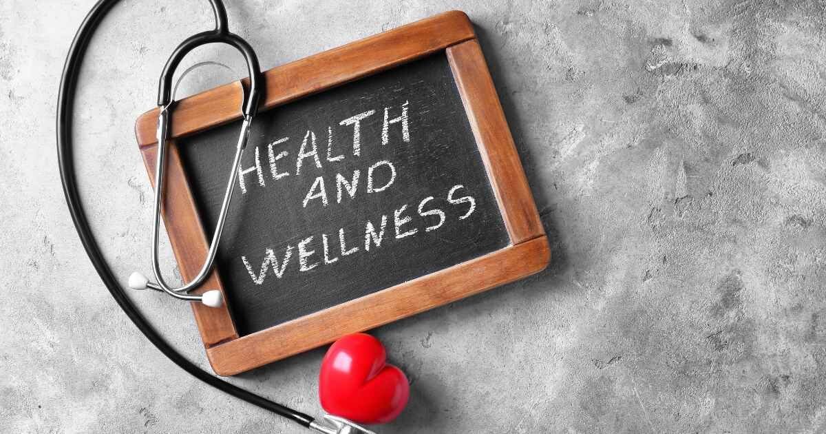 mini chalk board with health and wellness written on it 